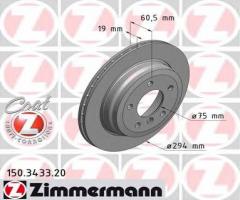 Zimmermann 150.3433.20 tarcza hamulcowa bmw 3 e46 4x4 00-05 tył, bmw 3 (e46)