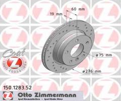 Zimmermann 150.1283.52 tarcza hamulcowa bmw 3 e46 98-05 tył, bmw 3 (e36) touring 