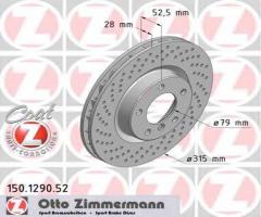 Zimmermann 150.1290.52 tarcza hamulcowa bmw 3 e36 m3 92-95 lewy przód, bmw 3 (e36) coupe 