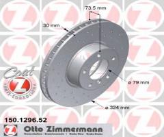 Zimmermann 150.1296.52 tarcza hamulcowa bmw 5 e39 00-03, bmw 5 (e39)