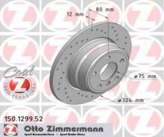 Zimmermann 150.1299.52 tarcza hamulcowa bmw x5 e53 00-07 tył, bmw x5 (e53)
