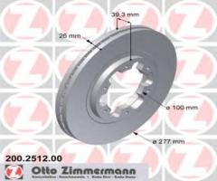 Zimmermann 200.2512.00 tarcza hamulcowa nissan terrano 87-06, ford maverick (uds, uns)