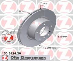 Zimmermann 150.3424.20 tarcza hamulcowa bmw 3 e90 05-07, bmw 1 (e82) coupe 