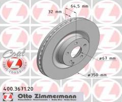 Zimmermann 400.3671.20 tarcza hamulcowa mercedes w211 e-klasa 06-09 420cdi