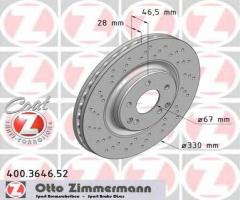 Zimmermann 400.3646.52 tarcza hamulcowa mercedes w203 citroen klasa 05-07