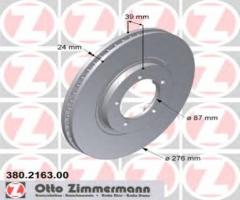 Zimmermann 380.2163.00 tarcza hamulcowa mitsubishi space gear 95-00