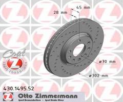 Zimmermann 430.1495.52 tarcza hamulcowa opel vectra c 02-08, opel vectra c