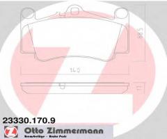 Zimmermann 23330.170.9 klocki hamulcowe porsche 911 (997) 04-, porsche 911 (997)