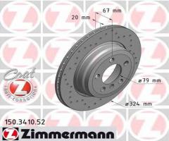 Zimmermann 150.3410.52 tarcza hamulcowa bmw 7 e65/e66 01-08 tył wen., bmw 7 (e65, e66, e67)
