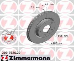 Zimmermann 200.2526.20 tarcza hamulcowa nissan juke 10- przód, nissan juke (f15)