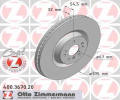 Zimmermann 400.3670.20 tarcza hamulcowa mercedes x164 gl-klasa 06-, mercedes-benz klasa gl (x164)