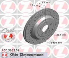 Zimmermann 400.3663.52 tarcza hamulcowa mercedes x164 gl-klasa 06- tył