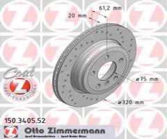 Zimmermann 150.3405.52 tarcza hamulcowa bmw 5 e60 03-10 tył wen., bmw 5 (e60)