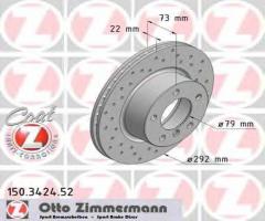 Zimmermann 150.3424.52 tarcza hamulcowa bmw 3 e90 05-07, bmw 1 (e82) coupe 