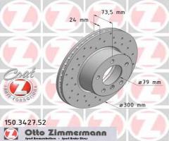 Zimmermann 150.3427.52 tarcza hamulcowa bmw 3 e90 05- wen, bmw 3 (e91) touring 