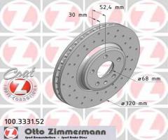 Zimmermann 100.3331.52 tarcza hamulcowa audi a4 07- przód, audi q5 (8r)