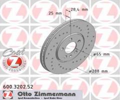 Zimmermann 600.3202.52 tarcza hamulcowa vw golf iii 94-97 2,0-2,9vr6, vw passat (3a2, 35i)