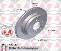Zimmermann 150.3437.20 tarcza hamulcowa bmw 3 e90 06- tył wen, bmw 3 (e91) touring 