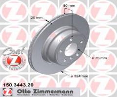 Zimmermann 150.3443.20 tarcza hamulcowa bmw x5 01-07 tył wen. 4,4, bmw x5 (e53)