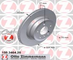 Zimmermann 150.3464.20 tarcza hamulcowa bmw 1 e82 07- tył 135i, bmw 1 (e82) coupe 