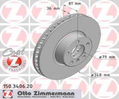 Zimmermann 150.3406.20 tarcza hamulcowa bmw 7 e65/e66 05-08 750, bmw 7 (e65, e66, e67)