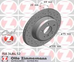 Zimmermann 150.3484.52 tarcza hamulcowa bmw 5 f10 10- tył, bmw 5 (f10, f18)