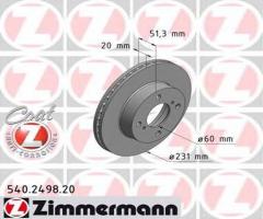 Zimmermann 540.2498.20 tarcza hamulcowa suzuki alto 09 -, nissan pixo (ua0)