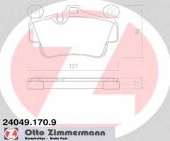 Zimmermann 24049.170.9 klocki hamulcowe porsche 911 (997) 04- tył, porsche 911 (997)