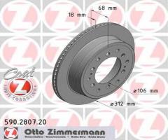 Zimmermann 590.2807.20 tarcza hamulcowa toyota land cruiser 96-tył