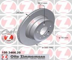 Zimmermann 150.3466.20 tarcza hamulcowa bmw 5 e60,61 05-10 tył wen x, bmw 5 (e60)
