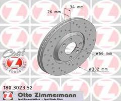 Zimmermann 180.3023.52 tarcza hamulcowa peugeot 307 03- 2,0hdi, citroËn c4 picasso i (ud_)
