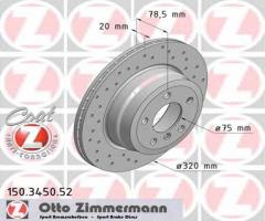 Zimmermann 150.3450.52 tarcza hamulcowa bmw x5 e70 07- tył, bmw x5 (e70)