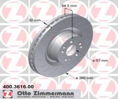 Zimmermann 400.3616.00 tarcza hamulcowa mercedes w220 s-klasa 00-05, mercedes-benz klasa s (w220)