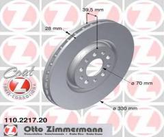 Zimmermann 110.2217.20 tarcza hamulcowa alfa romeo 159 05- przód, alfa romeo giulietta (940)