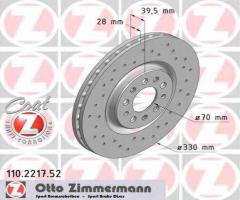 Zimmermann 110.2217.52 tarcza hamulcowa alfa romeo 159 05- przód, alfa romeo giulietta (940)