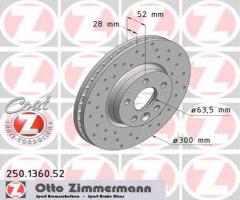 Zimmermann 250.1360.52 tarcza hamulcowa ford mondeo 07- przód, ford galaxy (wa6)
