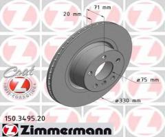 Zimmermann 150.3495.20 tarcza hamulcowa bmw x3 f25 10- tył, bmw x3 (f25)