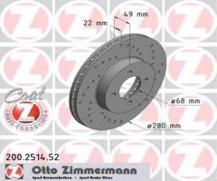 Zimmermann 200.2514.52 tarcza hamulcowa nissan almera 00-06, nissan 200 sx (s13)