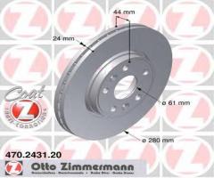 Zimmermann 470.2431.20 tarcza hamulcowa renault megane ii 05-08 przód
