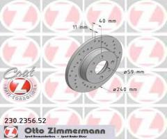 Zimmermann 230.2356.52 tarcza hamulcowa fiat punto,seicento, alfa romeo 155 (167), fiat panda (169)