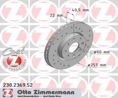 Zimmermann 230.2369.52 tarcza hamulcowa fiat grande punto 05-, fiat punto evo (199), opel corsa d