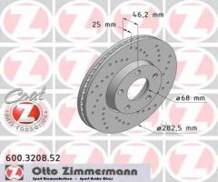 Zimmermann 600.3208.52 tarcza hamulcowa vw passat 96-98, vw passat (3b2)