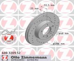 Zimmermann 600.3209.52 tarcza hamulcowa vw sharan 95-01, ford galaxy (wgr), seat alhambra (7v8, 7v9)