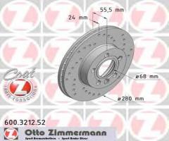Zimmermann 600.3212.52 tarcza hamulcowa vw t4 96-03 went