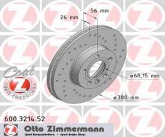 Zimmermann 600.3214.52 tarcza hamulcowa vw t4 97-03 wentylowana