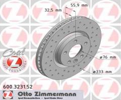 Zimmermann 600.3231.52 tarcza hamulcowa vw t5 03-koła 17