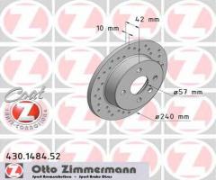 Zimmermann 430.1484.52 tarcza hamulcowa opel astra g 98- tył, opel meriva