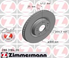 Zimmermann 280.3184.20 tarcza hamulcowa honda cr-v ii 02-06 przód, honda cr-v ii (rd_)