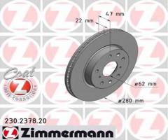 Zimmermann 230.2378.20 tarcza hamulcowa fiat sedici 06- przód, fiat sedici, suzuki sx4 sedan (gy)