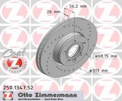 Zimmermann 250.1347.52 tarcza hamulcowa vw sharan 00-10, ford galaxy (wgr), seat alhambra (7v8, 7v9)